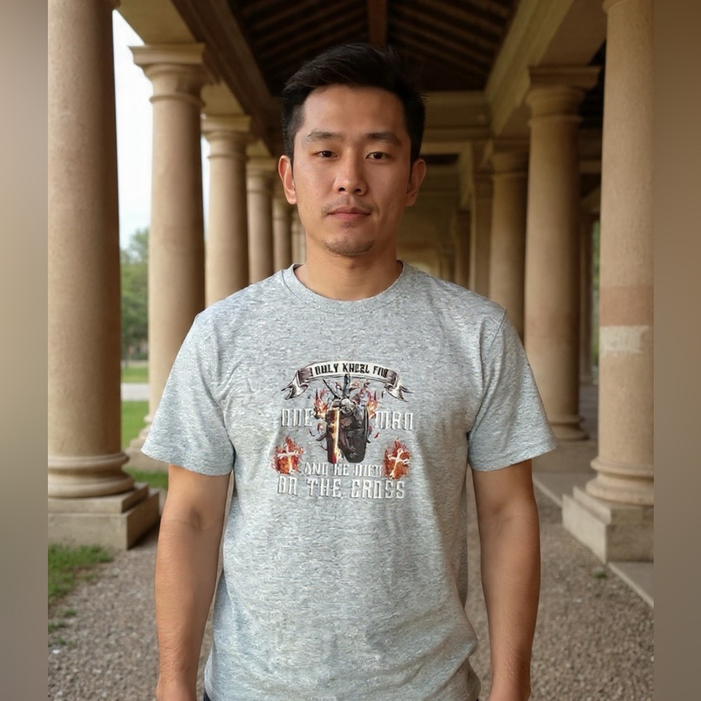 Men's Heather Gray Graphic Crewneck T-Shirt